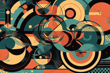 Abstract digital art with complex multicolor shapes