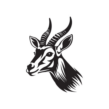 Deer head silhouette. monochrome vector