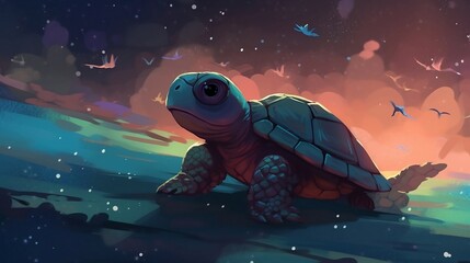 turtle in the night