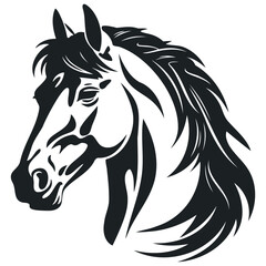 Vector silhouette of a horse s head. EPS 10 - obrazy, fototapety, plakaty