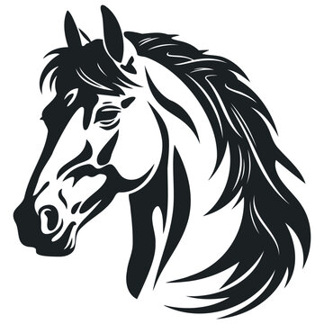 Vector silhouette of a horse s head. EPS 10
