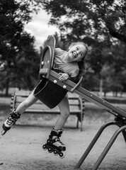 child on roller skates