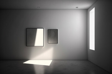 Minimal Empty Beige Room with Textured Venetian Plaster Wall and Light Shining Through a Window Background for Product Presentation