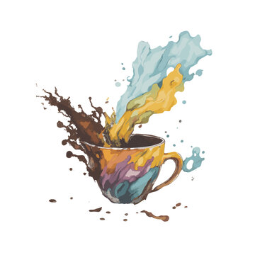 coffee splash isolated on white