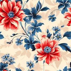 Möbelaufkleber Floral seamless pattern. Summer nature background. Table cloth pattern with flowers © elit76_d