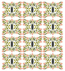 folk art floral seamless pattern