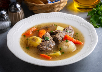 Turkish Kuzu - et Haslama - Lamb - meat Stew with Potatoes and Carrot