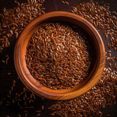 A bowl of flax seeds vegan