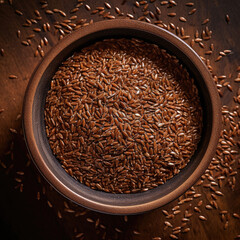 A bowl of flax seeds vegan