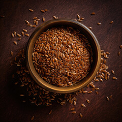 A bowl of flax seeds vegan