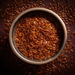 A bowl of flax seeds vegan