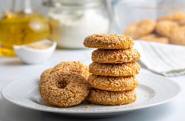 Ramadan sweets background. Cookies of El Fitr Islamic Feast. Egyptian cookies 