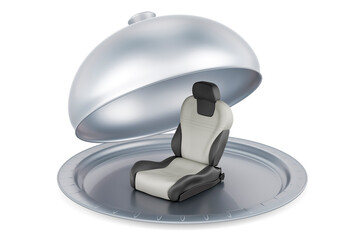 Restaurant cloche with bucket seat, car seat. 3D rendering