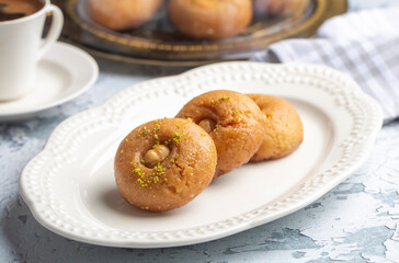 Traditional delicious Turkish dessert (Turkish name; Sekerpare)
