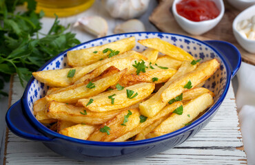 Turkish style handmade french fries, Turkish name; Ev yapımı patates kizartmasi