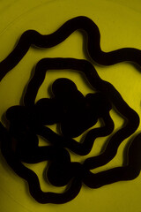 Balsamic vinegar inside olive oil.