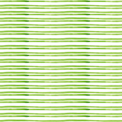 Obraz premium Green watercolor stripe. Seamless horizontal pattern for your design