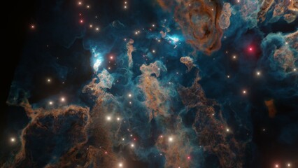 3D illustration of an interstellar nebula.