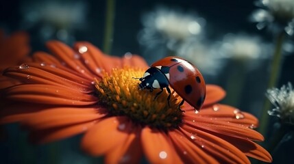 Obraz premium ladybug on flower
