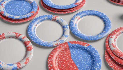 An Image Of An Enchanting Of Patriotic Plates And Plates