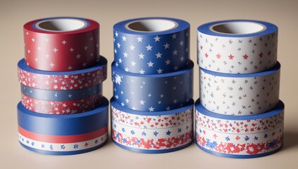 A Scene Of A Beautifully Atmospherically Colored Set Of Patriotic Tape