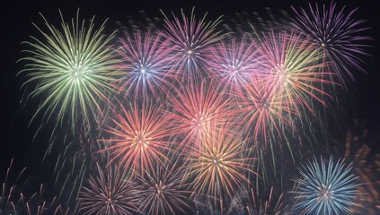 Fototapeta na wymiar An Image Of A Refreshingly Original Fireworks Display In The Night Sky
