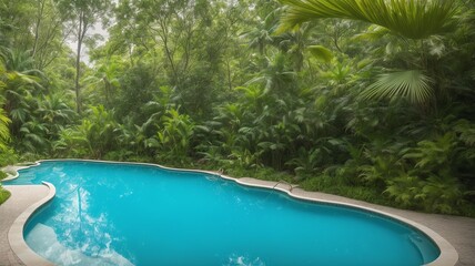 A Composition Of A Sublime Pool Surrounded By Lush Vegetation
