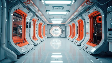 Obraz premium space station. interior of a spaceship, everyday life of an astronaft
