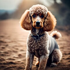 APoodle dog seting , nice backround .