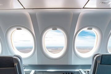 inside airplane show windows profesional photography ai generated