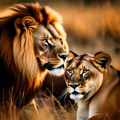 A lion in jungle 