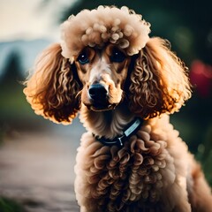 APoodle dog seting , nice backround .