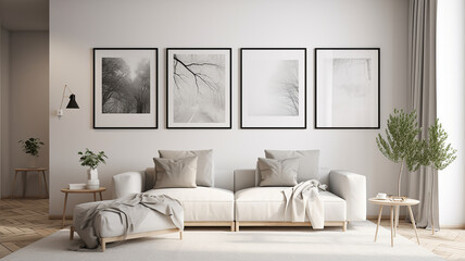 An image of a natural and eco-friendly wooden picture frame mockup, showcasing its raw and unfinished texture, against a plain earthy brown wall background, 3D mock-up, Created with AI