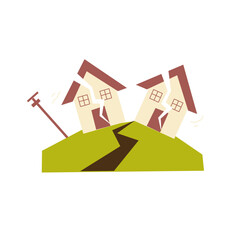 Earthquake disaster Illustration 