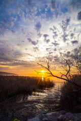 Sunset over the lake