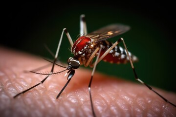 mosquito sucking human blood professional photography