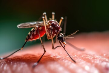 mosquito sucking human blood professional photography