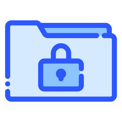 data protection icon in bluetone style