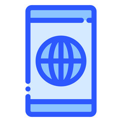 mobile network icon in bluetone style