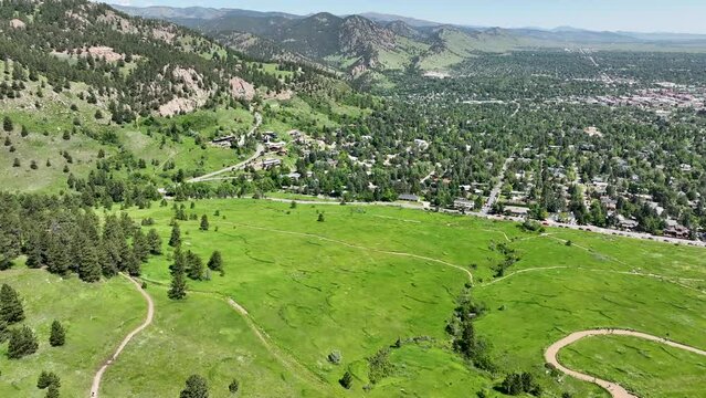 The Flatirons, rock formations at Chautauqua Park near Boulder, Colorado. High quality 4k footage