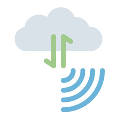 cloud data icon in flat style