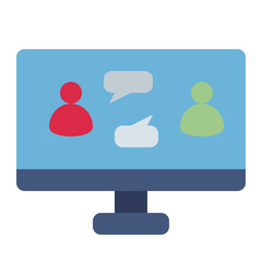online communication icon in flat style
