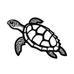 Fototapeta premium turtle, tortoise, vector graphic, black and white icon, sea, wildlife animal