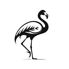 Obraz premium flamingo vector graphic, black and white, animal wildlife