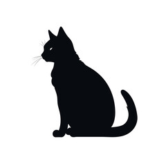 Cat Silhouette, Black and white SVG isolated graphics in the white background