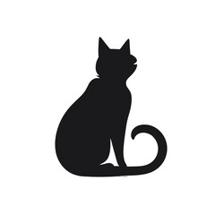 Cat Silhouette, Black and white SVG isolated graphics in the white background