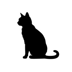 Cat Silhouette, Black and white SVG isolated graphics in the white background