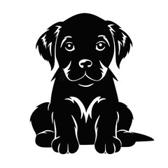 Dog Silhouette isolated graphic, wolf, puppy, breed, black and white
