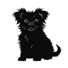 Dog Silhouette isolated graphic, wolf, puppy, breed, black and white