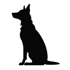 Dog Silhouette isolated graphic, wolf, puppy, breed, black and white